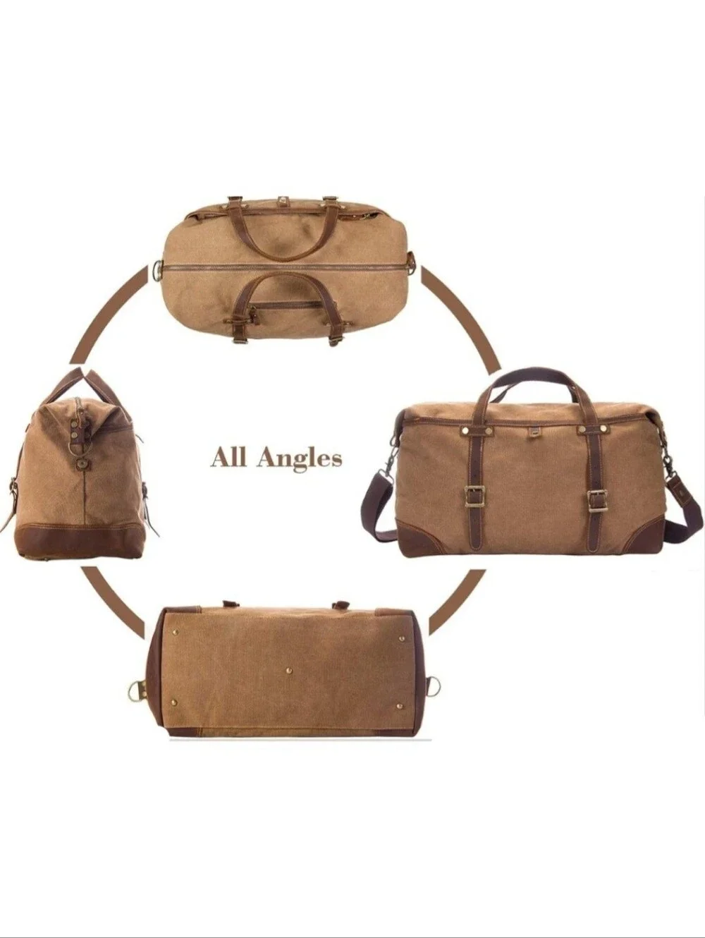 Emissary Duffle Bag Brown Leather & Waxed Canvas Large Travel Weekender For Men